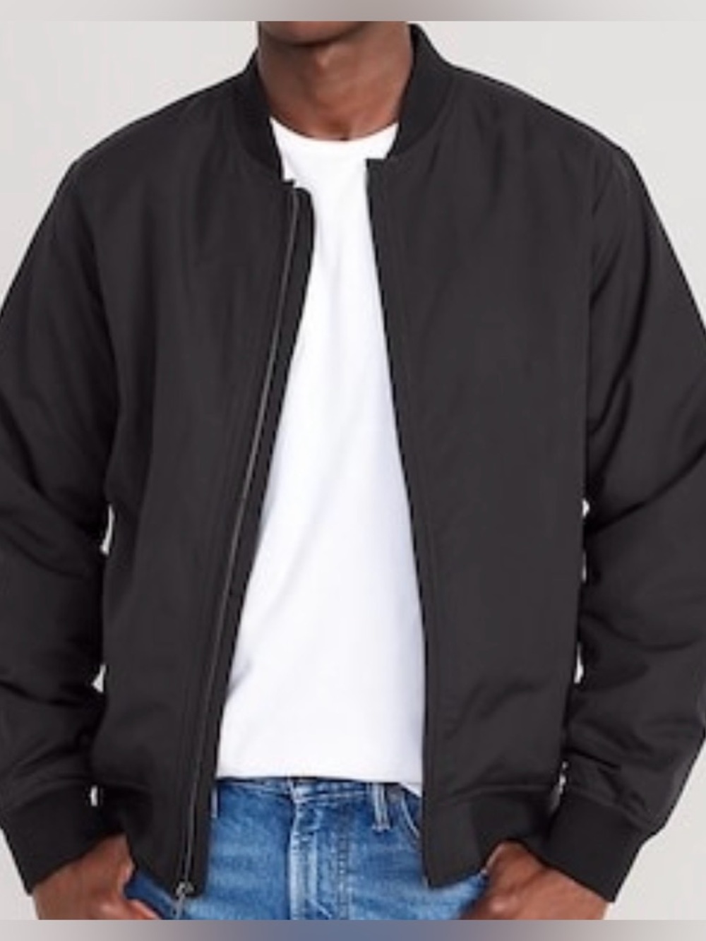 Old Navy Black Water-Resistant Zip Bomber Jacket ✨